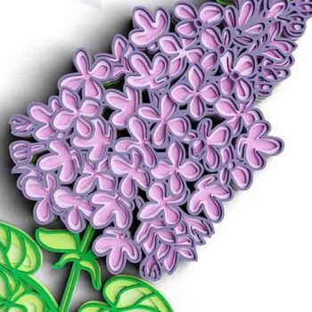 Intra απο ξύλο plywood 3mm-4mm πάχος 3D Flower 6 Layer - Lilac Δίασταση 30x30 cm INTRAFABR-101182058 - Image 8