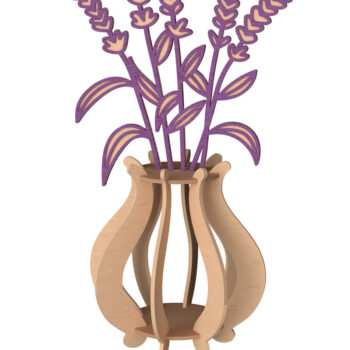 Intra απο ξύλο plywood 3mm-4mm πάχος Τρισδιάστατη δέσμη βάζου λουλουδιών Δίασταση 30x20 cm INTRAFABR-111957361 - Image 6