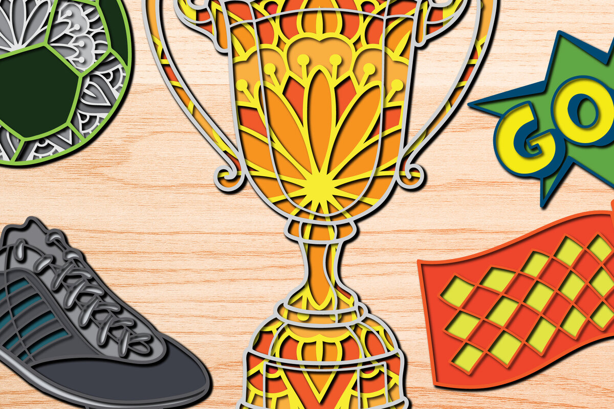 Intra απο ξύλο plywood 3mm-4mm πάχος Τρισδιάστατη δέσμη ποδοσφαίρου Sports Layer Cut Δίασταση 15x15 cm INTRAFABR-25427919