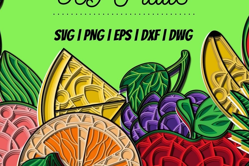 Intra απο ξύλο plywood 3mm-4mm πάχος 3D Fruits Δίασταση 30x20 cm INTRAFABR-17887467