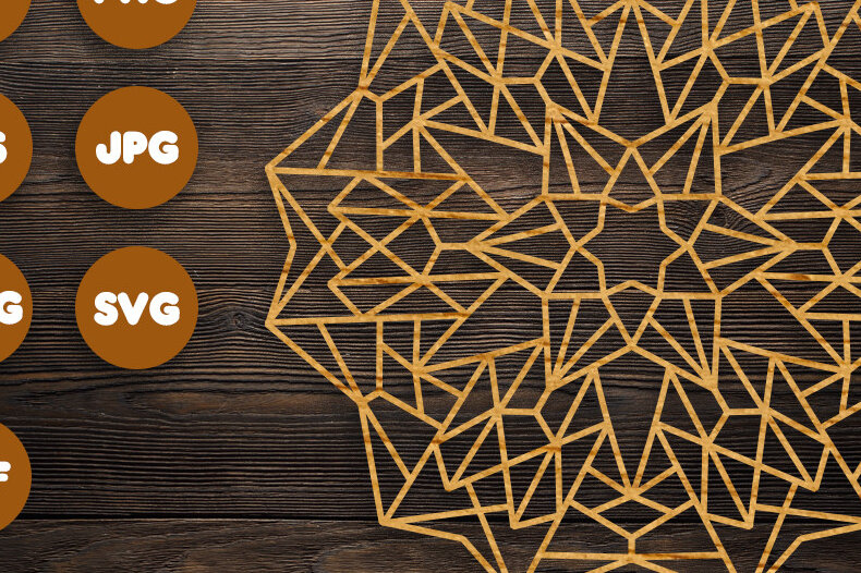 Intra απο ξύλο plywood 3mm-4mm πάχος 3D Geometric Mandala για Cricut Δίασταση 30x30 cm INTRAFABR-76899472