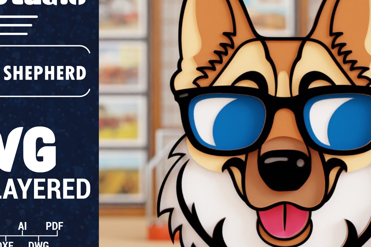 Intra απο ξύλο plywood 3mm-4mm πάχος 3D German Shepherd  Papercut Δίασταση 1500x1500 cm INTRAFABR-101809346