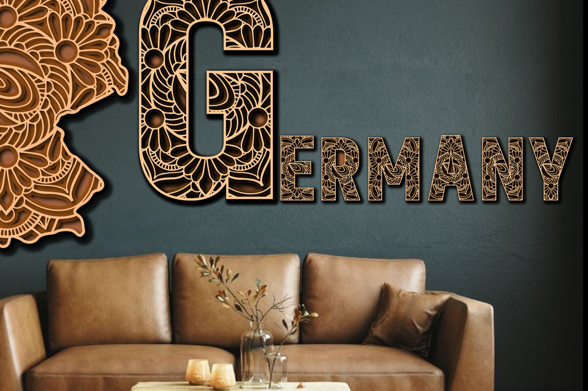 Intra απο ξύλο plywood 3mm-4mm πάχος 3D Γερμανία Country  Ξύλινος χάρτης Δίασταση 15x15 cm INTRAFABR-65989887