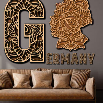Intra απο ξύλο plywood 3mm-4mm πάχος 3D Γερμανία Country  Ξύλινος χάρτης Δίασταση 15x15 cm INTRAFABR-65989887 - Image 2