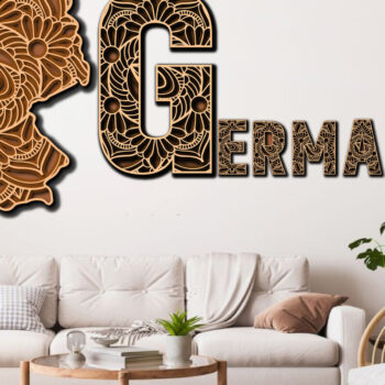 Intra απο ξύλο plywood 3mm-4mm πάχος 3D Γερμανία Country  Ξύλινος χάρτης Δίασταση 15x15 cm INTRAFABR-65989887 - Image 3
