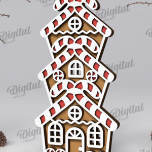 Intra απο ξύλο plywood 3mm-4mm πάχος με βάση 3D Gingerbread Stand Δίασταση 30x20 cm INTRAFABR-109883225