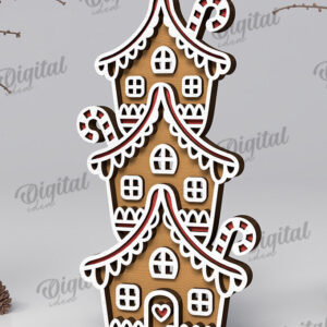 Intra απο ξύλο plywood 3mm-4mm πάχος με βάση 3D Gingerbread Stand Δίασταση 30x20 cm INTRAFABR-109882865