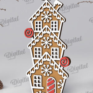 Intra απο ξύλο plywood 3mm-4mm πάχος με βάση 3D Gingerbread Stand Δίασταση 30x20 cm INTRAFABR-109882886