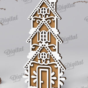 Intra απο ξύλο plywood 3mm-4mm πάχος με βάση 3D Gingerbread Stand Δίασταση 30x20 cm INTRAFABR-109882902