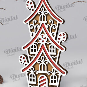 Intra απο ξύλο plywood 3mm-4mm πάχος με βάση 3D Gingerbread Stand Δίασταση 30x20 cm INTRAFABR-109883201