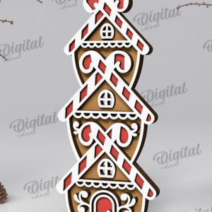 Intra απο ξύλο plywood 3mm-4mm πάχος με βάση 3D Gingerbread Stand Δίασταση 30x20 cm INTRAFABR-109882849