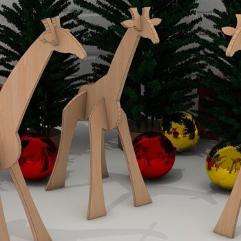 Intra απο ξύλο plywood 3mm-4mm πάχος Τρισδιάστατα λέιζερ καμηλοπάρδαλης παζλ με ζώα Δίασταση 30x20 cm INTRAFABR-40156350 - Image 1