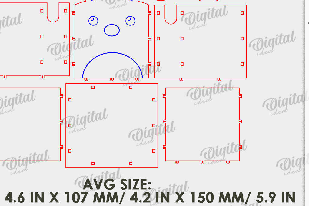 Intra απο ξύλο plywood 3mm-4mm πάχος Τρισδιάστατα γυαλιά και θήκη για μολύβι Δίασταση 30x20 cm INTRAFABR-122068192 - Image 2