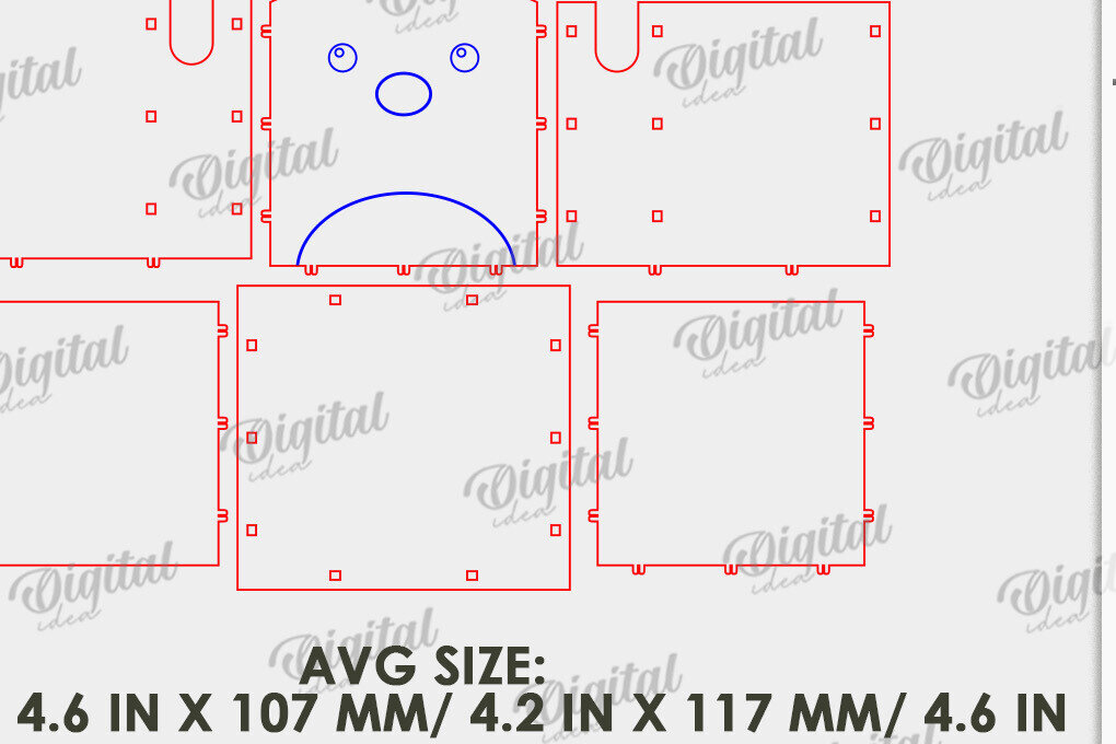 Intra απο ξύλο plywood 3mm-4mm πάχος Τρισδιάστατα γυαλιά και θήκη για μολύβι Δίασταση 30x20 cm INTRAFABR-122068086 - Image 2