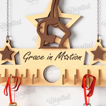 Intra απο ξύλο plywood 3mm-4mm πάχος 3D Gymnastics Medal Holder Cut  Δίασταση 30x20 cm INTRAFABR-119316669 - Image 1