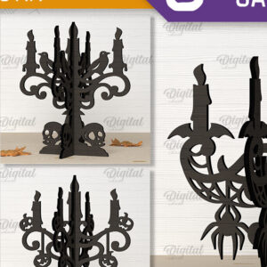 Intra απο ξύλο plywood 3mm-4mm πάχος 3D Halloween Candelabras  Δίασταση 15x15 cm INTRAFABR-103853950