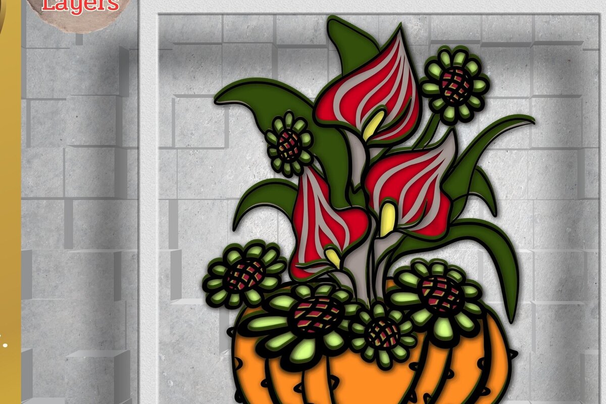 Intra απο ξύλο plywood 3mm-4mm πάχος τρισδιάστατο λουλούδι αποκριών Δίασταση 2048x2048 cm INTRAFABR-80845441