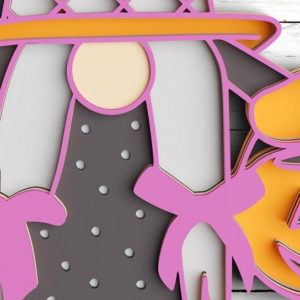 Intra απο ξύλο plywood 3mm-4mm πάχος 3D Halloween Gnome 5 επιπέδων Δίασταση 30x30 cm INTRAFABR-77143295