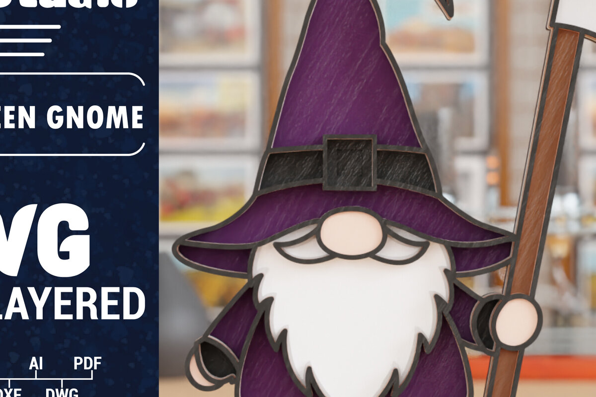 Intra απο ξύλο plywood 3mm-4mm πάχος 3D Halloween Gnome  Papercut Δίασταση 1500x1500 cm INTRAFABR-107536703