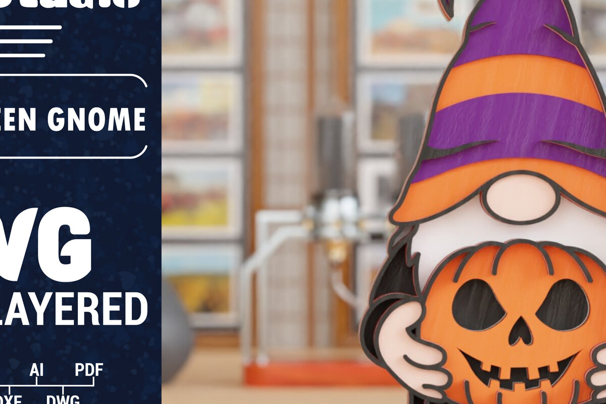 Intra απο ξύλο plywood 3mm-4mm πάχος 3D Halloween Gnome  Papercut Δίασταση 1500x1500 cm INTRAFABR-107656646