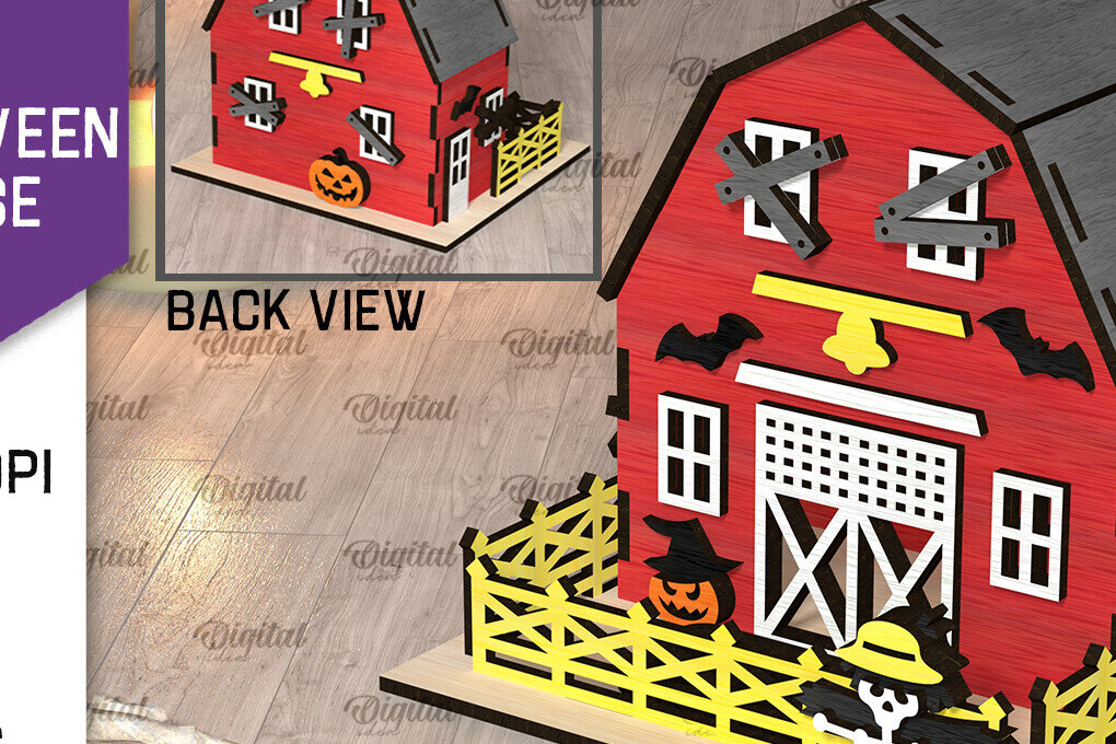 Intra απο ξύλο plywood 3mm-4mm πάχος τρισδιάστατου σπιτιού αποκριών Δίασταση 15x15 cm INTRAFABR-107175398