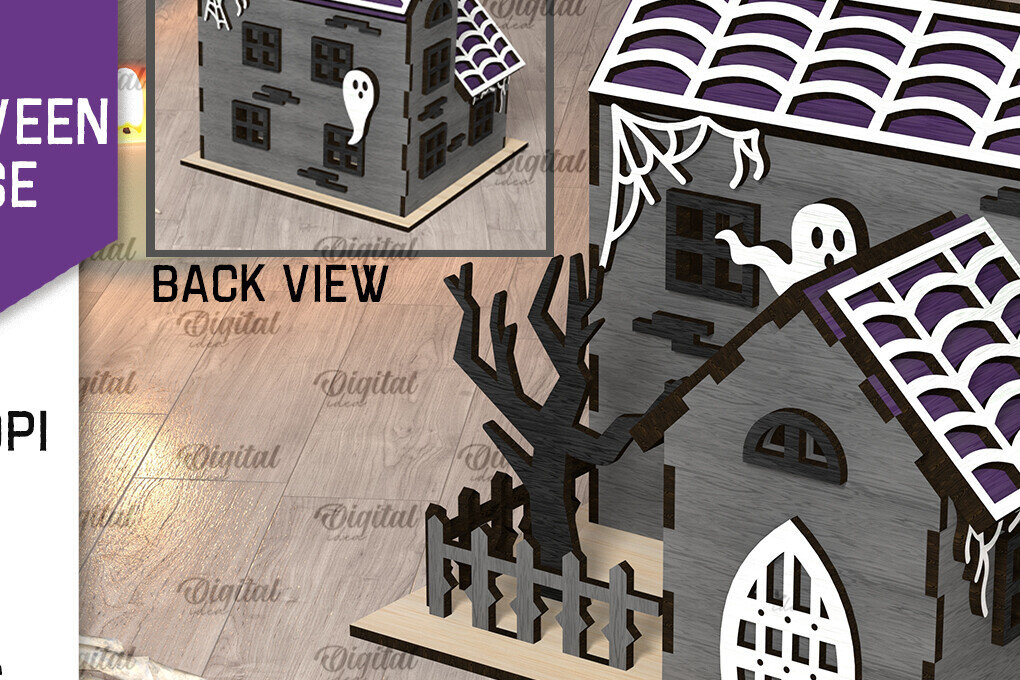 Intra απο ξύλο plywood 3mm-4mm πάχος τρισδιάστατου σπιτιού αποκριών Δίασταση 15x15 cm INTRAFABR-107175580