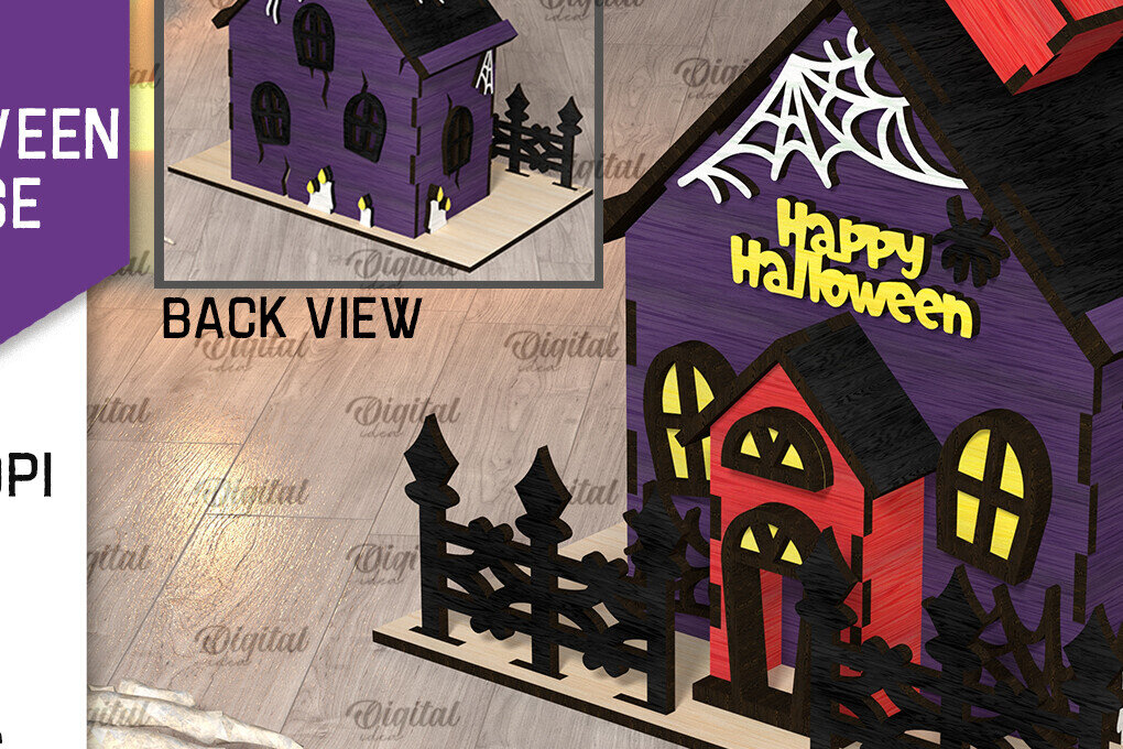 Intra απο ξύλο plywood 3mm-4mm πάχος τρισδιάστατου σπιτιού αποκριών Δίασταση 15x15 cm INTRAFABR-107175678