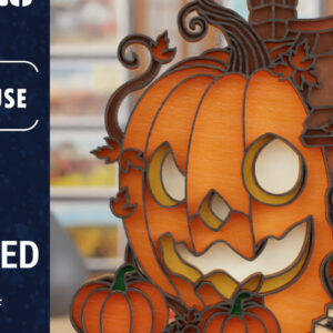 Intra απο ξύλο plywood 3mm-4mm πάχος 3D Halloween House  Papercut Δίασταση 1500x1500 cm INTRAFABR-107536766