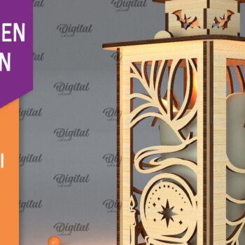 Intra απο ξύλο plywood 3mm-4mm πάχος Δέσμη κοπής με λέιζερ 3D Halloween Lanterns Δίασταση 15x15 cm INTRAFABR-105938902 - Image 4
