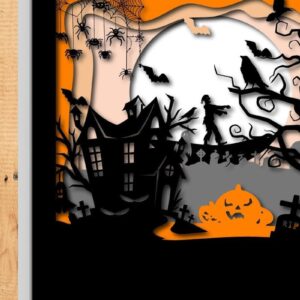 Intra απο ξύλο plywood 3mm-4mm πάχος 3D Halloween Cut Shadow Box Δίασταση 25x25 cm INTRAFABR-33218572