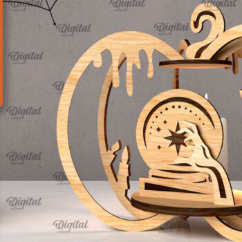 Intra απο ξύλο plywood 3mm-4mm πάχος Τρισδιάστατο σχέδιο αποκοπής λέιζερ κολοκύθας αποκριών Δίασταση 15x15 cm INTRAFABR-107014073 - Image 1