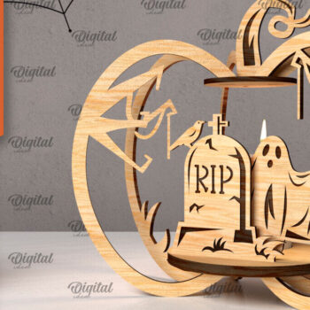 Intra απο ξύλο plywood 3mm-4mm πάχος Δέσμη κοπής με λέιζερ 3D Halloween Pumpkins Δίασταση 15x15 cm INTRAFABR-107015822 - Image 8