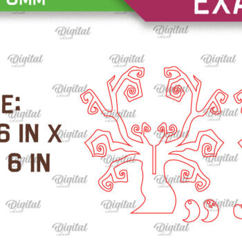 Intra απο ξύλο plywood 3mm-4mm πάχος Δέσμη κοπής με λέιζερ 3D Halloween Trees Δίασταση 15x15 cm INTRAFABR-104756296 - Image 2