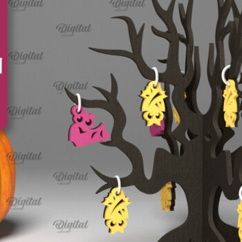 Intra απο ξύλο plywood 3mm-4mm πάχος Δέσμη κοπής με λέιζερ 3D Halloween Trees Δίασταση 15x15 cm INTRAFABR-104756296 - Image 4