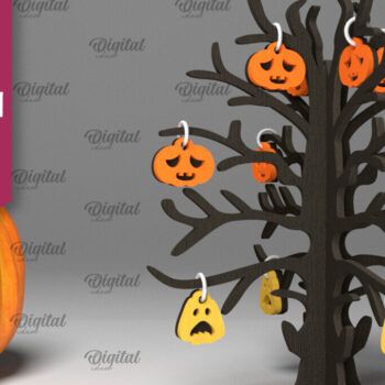 Intra απο ξύλο plywood 3mm-4mm πάχος Δέσμη κοπής με λέιζερ 3D Halloween Trees Δίασταση 15x15 cm INTRAFABR-104756296 - Image 8