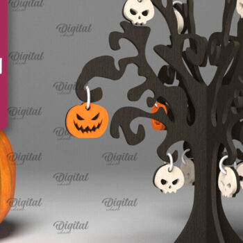 Intra απο ξύλο plywood 3mm-4mm πάχος Δέσμη κοπής με λέιζερ 3D Halloween Trees Δίασταση 15x15 cm INTRAFABR-104756296 - Image 12