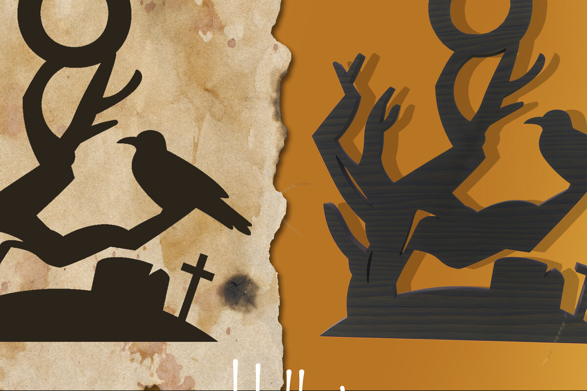 Intra απο ξύλο plywood 3mm-4mm πάχος Τρισδιάστατη αποκριάτικη διακόσμηση τοίχου με λέιζερ Δίασταση 15x15 cm INTRAFABR-79071810