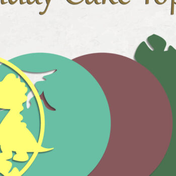 Intra απο ξύλο plywood 3mm-4mm πάχος 3d Happy Birthday Cake Topper, Dino Δίασταση 15x15 cm INTRAFABR-119667273 - Image 2