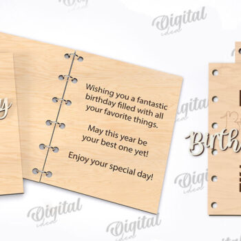 Intra απο ξύλο plywood 3mm-4mm πάχος Τρισδιάστατη Κάρτα Χρόνια Πολλά με λέιζερ Δίασταση 15x15 cm INTRAFABR-113992744 - Image 2