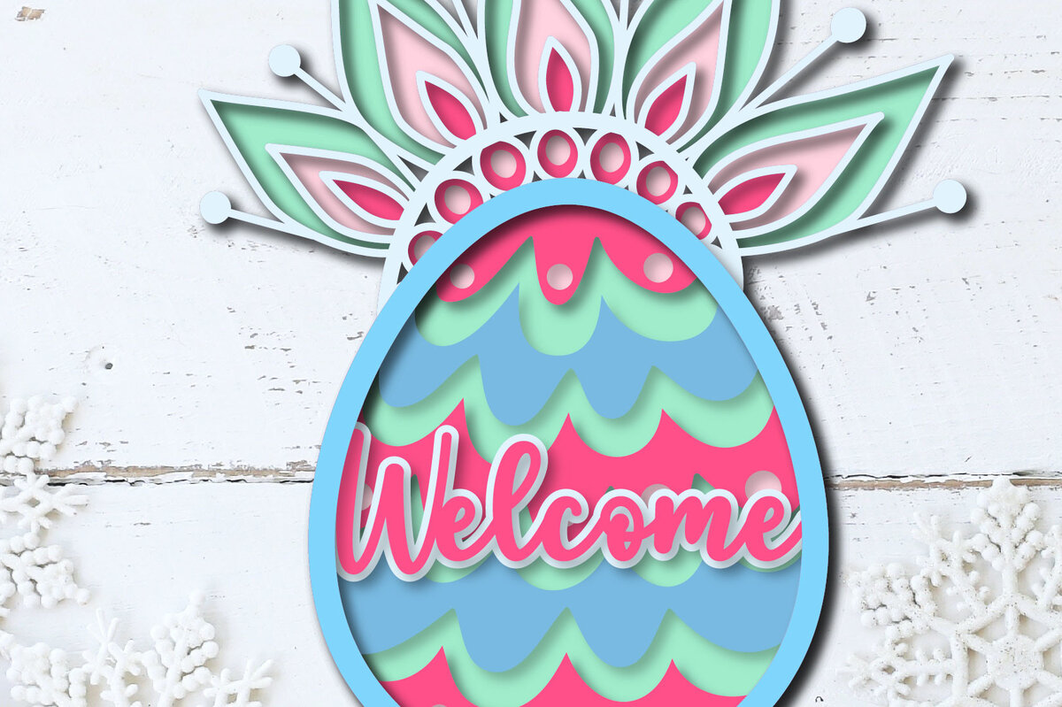 Intra απο ξύλο plywood 3mm-4mm πάχος 3D Καλό Πάσχα Καλωσόρισες Μάνταλα Δίασταση 30x30 cm INTRAFABR-25571174