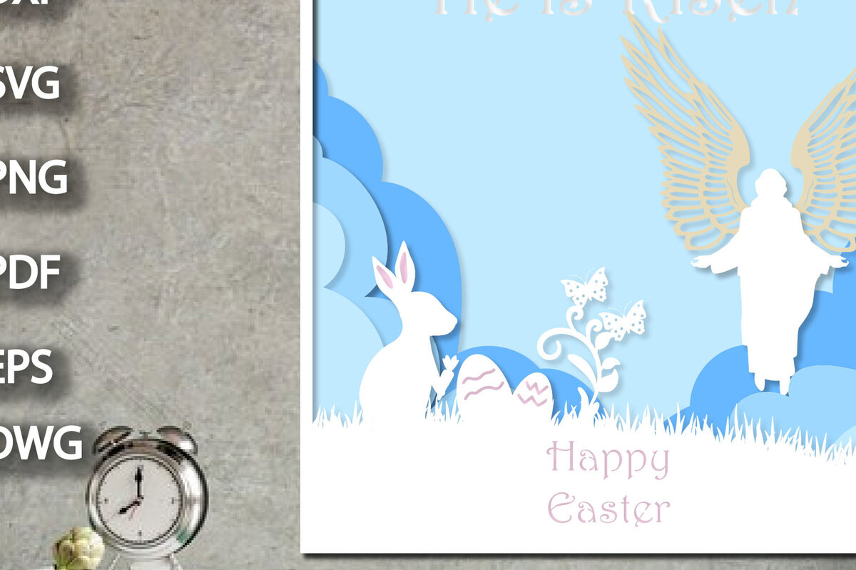 Intra απο ξύλο plywood 3mm-4mm πάχος 3D He is Risen Easter Shadow Box Δίασταση 25x25 cm INTRAFABR-25601901