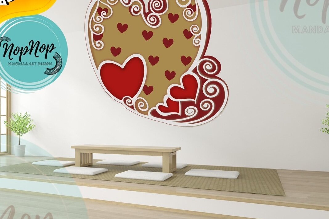 Intra απο ξύλο plywood 3mm-4mm πάχος 3D Heart for Love Δίασταση 3000x3000 cm INTRAFABR-57250266 - Image 8