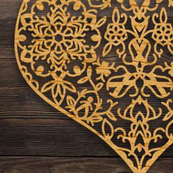 Intra απο ξύλο plywood 3mm-4mm πάχος 3D Heart Mandala για Cricut Δίασταση 30x30 cm INTRAFABR-71733254 - Image 1