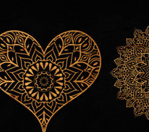 Intra απο ξύλο plywood 3mm-4mm πάχος κοπής με λέιζερ 3D Heart Mandala Δίασταση 30x30 cm INTRAFABR-88227009