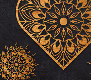 Intra απο ξύλο plywood 3mm-4mm πάχος κοπής με λέιζερ 3D Heart Mandala Δίασταση 30x30 cm INTRAFABR-85927053