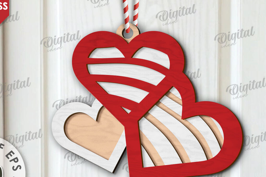 Intra απο ξύλο plywood 3mm-4mm πάχος τρισδιάστατη πινακίδα πόρτας σε σχήμα καρδιάς Δίασταση 15x15 cm INTRAFABR-111672858