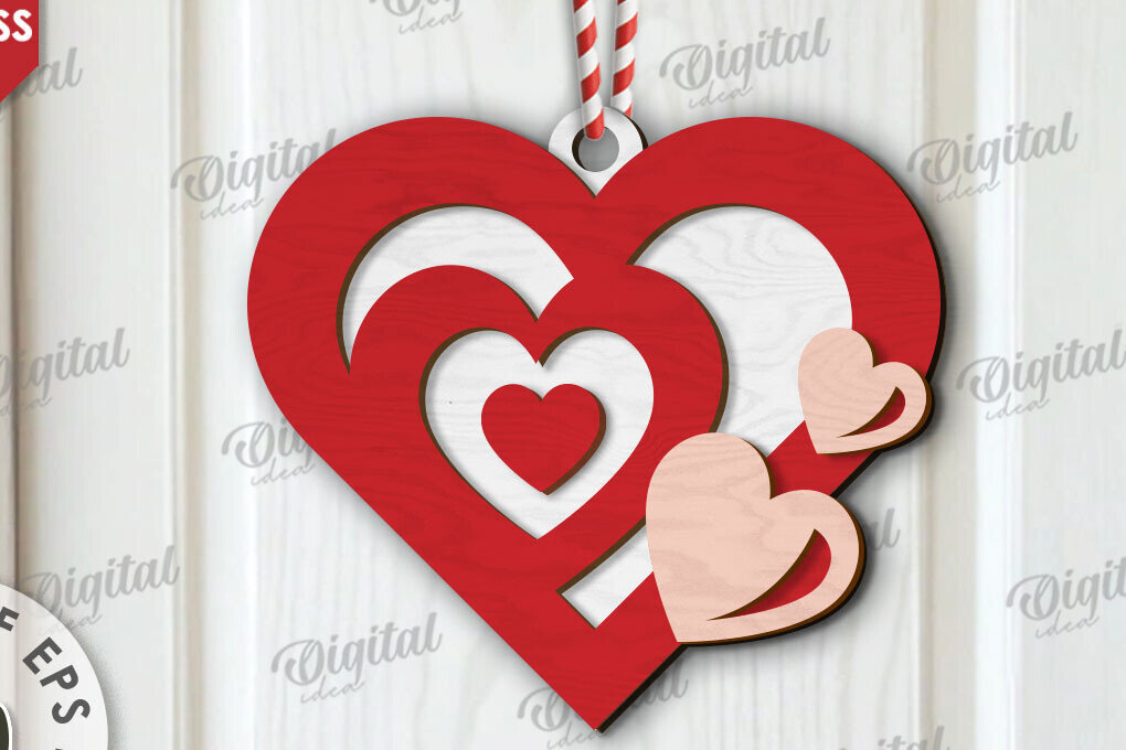 Intra απο ξύλο plywood 3mm-4mm πάχος τρισδιάστατη πινακίδα πόρτας σε σχήμα καρδιάς Δίασταση 15x15 cm INTRAFABR-111672888