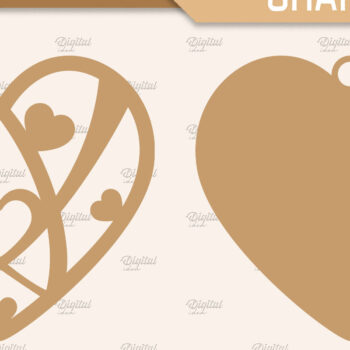 Intra απο ξύλο plywood 3mm-4mm πάχος κοπής με λέιζερ σε σχήμα καρδιάς 3D Δίασταση 15x15 cm INTRAFABR-85392133 - Image 2