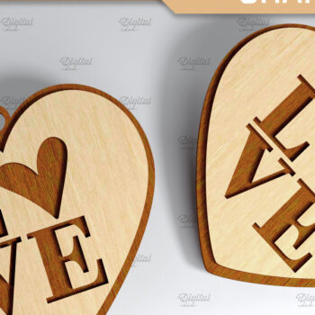 Intra απο ξύλο plywood 3mm-4mm πάχος κοπής με λέιζερ σε σχήμα καρδιάς 3D Δίασταση 15x15 cm INTRAFABR-85392133 - Image 4