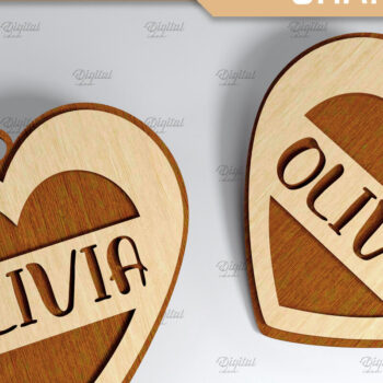 Intra απο ξύλο plywood 3mm-4mm πάχος κοπής με λέιζερ σε σχήμα καρδιάς 3D Δίασταση 15x15 cm INTRAFABR-85392133 - Image 5